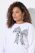 T-shirt met lange mouwen, comfortabele pasvorm, strikmotief, vleermuismouwen