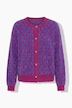 Strickjacke, oversized, Hearts-Muster, Glitzereffekt