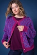 Strickjacke, oversized, Hearts-Muster, Glitzereffekt