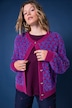 Strickjacke, oversized, Hearts-Muster, Glitzereffekt