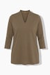 Shirt, Ringel, Kelchkragen, 3/4-Arm, Pima Cotton