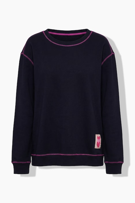 Sweatshirt, Ziernähte, Oversized, Rundhals, Langarm