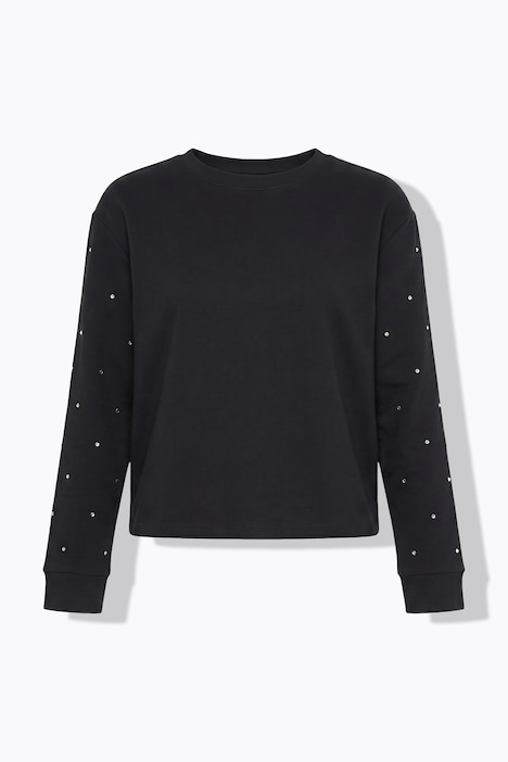 Sweatshirt, Ziersteine, Oversized, Rundhals, Langarm
