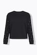 Sweatshirt, Ziersteine, Oversized, Rundhals, Langarm