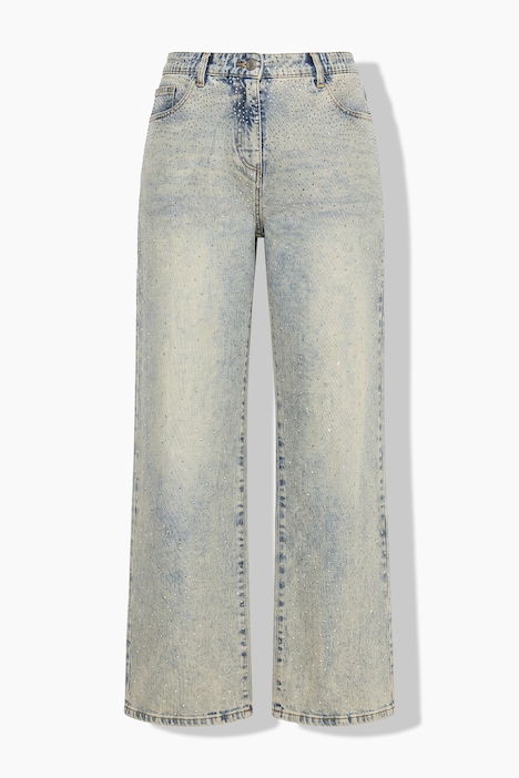 Jeans Mary, extraweites Bein, Glitzernieten, Konfortbund