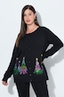 Weihnachts-Strickjacke, Tannenbäume, Rundhals, Langarm
