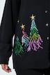 Weihnachts-Strickjacke, Tannenbäume, Rundhals, Langarm