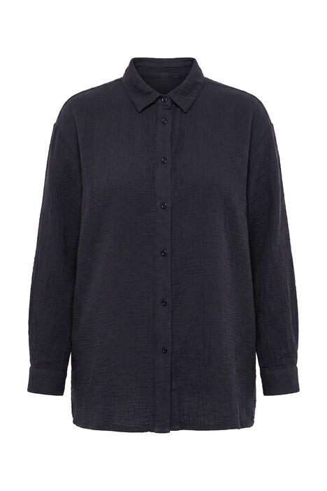 Oversized Muslin Long Sleeve Button-Down Blouse