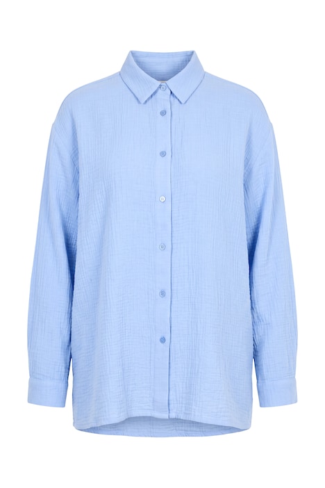Oversized Muslin Long Sleeve Button-Down Blouse