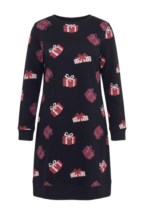 Weihnachts-Sweatkleid, Rundhals, Langarm