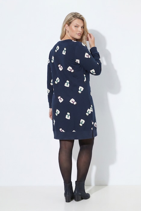 Weihnachts-Sweatkleid, Rundhals, Langarm