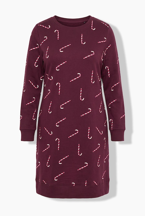 Weihnachts-Sweatkleid, Rundhals, Langarm