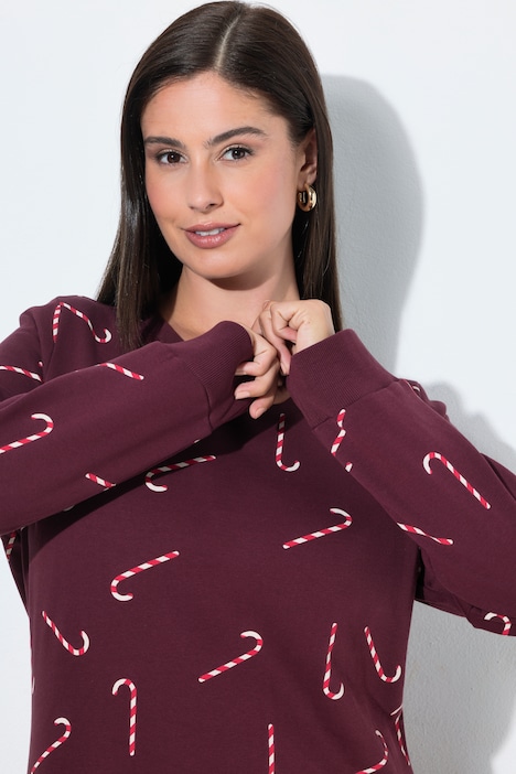 Weihnachts-Sweatkleid, Rundhals, Langarm