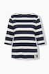 Sweatshirt, Ringel, U-Boot-Ausschnitt, 3/4-Arm
