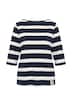 Sweatshirt, Ringel, U-Boot-Ausschnitt, 3/4-Arm