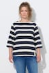 Sweatshirt, Ringel, U-Boot-Ausschnitt, 3/4-Arm