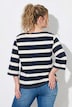 Sweatshirt, Ringel, U-Boot-Ausschnitt, 3/4-Arm