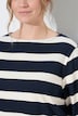 Sweatshirt, Ringel, U-Boot-Ausschnitt, 3/4-Arm
