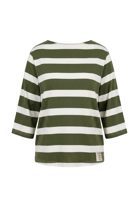 Sweatshirt, Ringel, U-Boot-Ausschnitt, 3/4-Arm