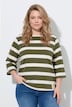Sweatshirt, Ringel, U-Boot-Ausschnitt, 3/4-Arm