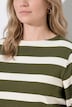 Sweatshirt, Ringel, U-Boot-Ausschnitt, 3/4-Arm