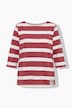 Sweat-shirt à rayures, encolure bateau et manches 3/4