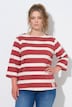 Sweat-shirt à rayures, encolure bateau et manches 3/4