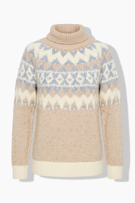 Pullover, Norwegermuster, Rollkragen, Langarm