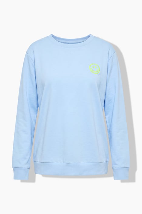 Sweat-shirt avec message fluo, col rond et manches longues