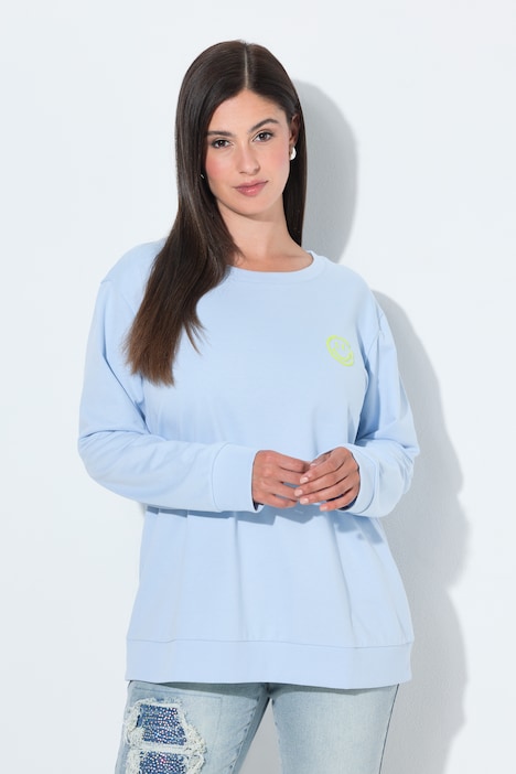 Sweat-shirt avec message fluo, col rond et manches longues