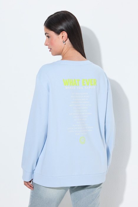 Sweat-shirt avec message fluo, col rond et manches longues