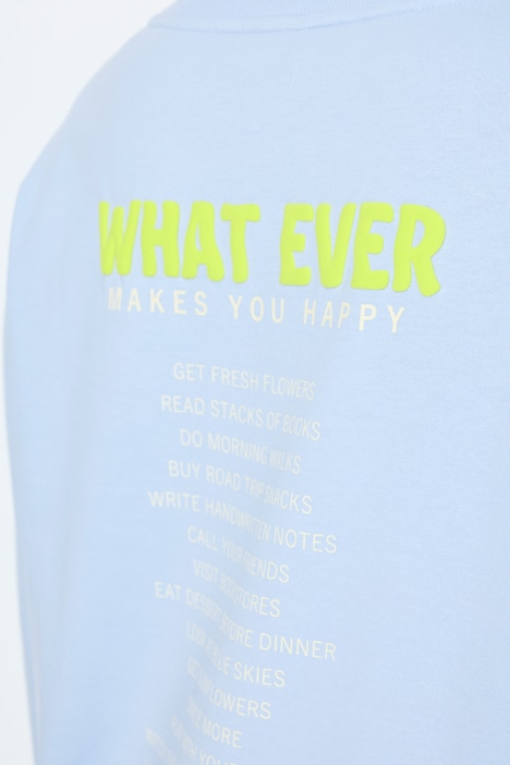 Sweat-shirt avec message fluo, col rond et manches longues