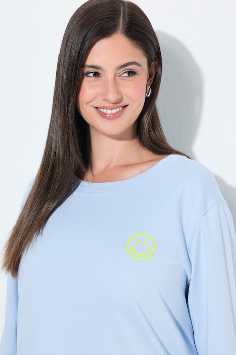 Sweat-shirt avec message fluo, col rond et manches longues
