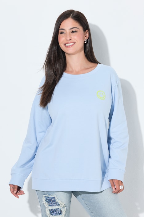 Sweat-shirt avec message fluo, col rond et manches longues
