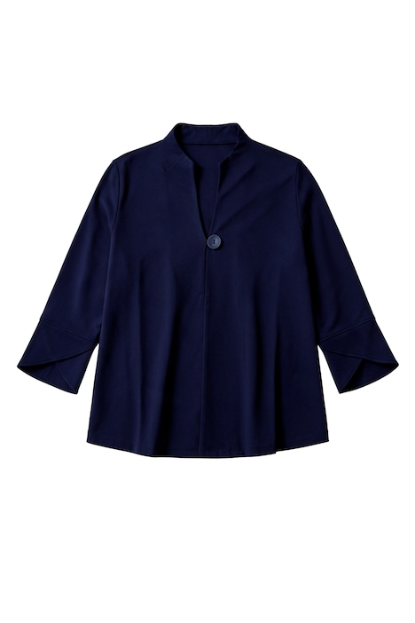 Punto-Sweatjacke, weite A-Linie, Stehkragen, 3/4-Arm