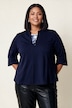 Punto-Sweatjacke, weite A-Linie, Stehkragen, 3/4-Arm