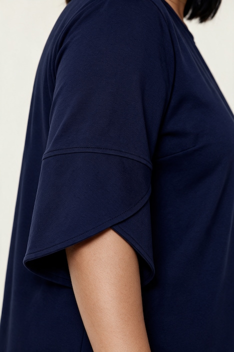 Punto-Sweatjacke, weite A-Linie, Stehkragen, 3/4-Arm