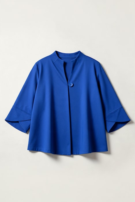 Punto-Sweatjacke, weite A-Linie, Stehkragen, 3/4-Arm