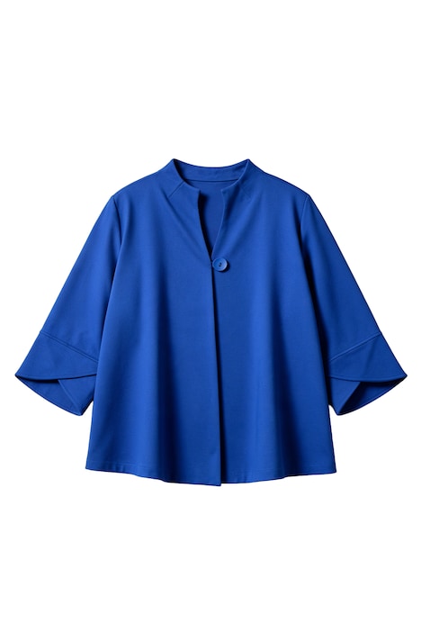 Punto-Sweatjacke, weite A-Linie, Stehkragen, 3/4-Arm