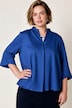 Punto-Sweatjacke, weite A-Linie, Stehkragen, 3/4-Arm