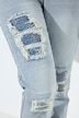 Jeans Sammy, weites Bein, Ziersteine, Destroy-Effekt