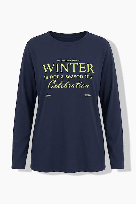 Shirt, Schriftmotiv, Classic, Rundhals, Langarm