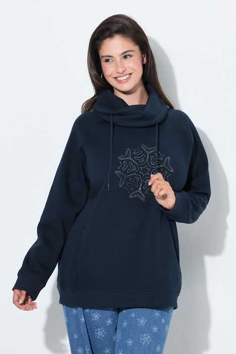 Sweatshirt, Schneeflocke, Stehkragen, Langarm