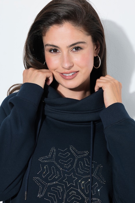 Sweatshirt, Schneeflocke, Stehkragen, Langarm
