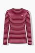 T-shirt rayé, cœur sur le buste, décolleté rond et manches 3/4, coupe Classic Fit