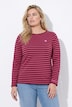 T-shirt rayé, cœur sur le buste, décolleté rond et manches 3/4, coupe Classic Fit