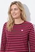 T-shirt rayé, cœur sur le buste, décolleté rond et manches 3/4, coupe Classic Fit