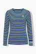 T-shirt rayé, cœur sur le buste, décolleté rond et manches 3/4, coupe Classic Fit