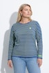 T-shirt rayé, cœur sur le buste, décolleté rond et manches 3/4, coupe Classic Fit