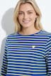 T-shirt rayé, cœur sur le buste, décolleté rond et manches 3/4, coupe Classic Fit